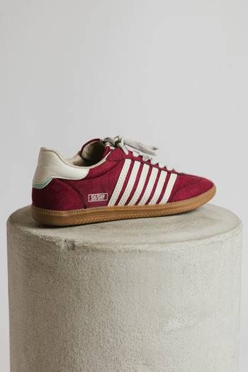 Stevie Striped Sneaker in Wine