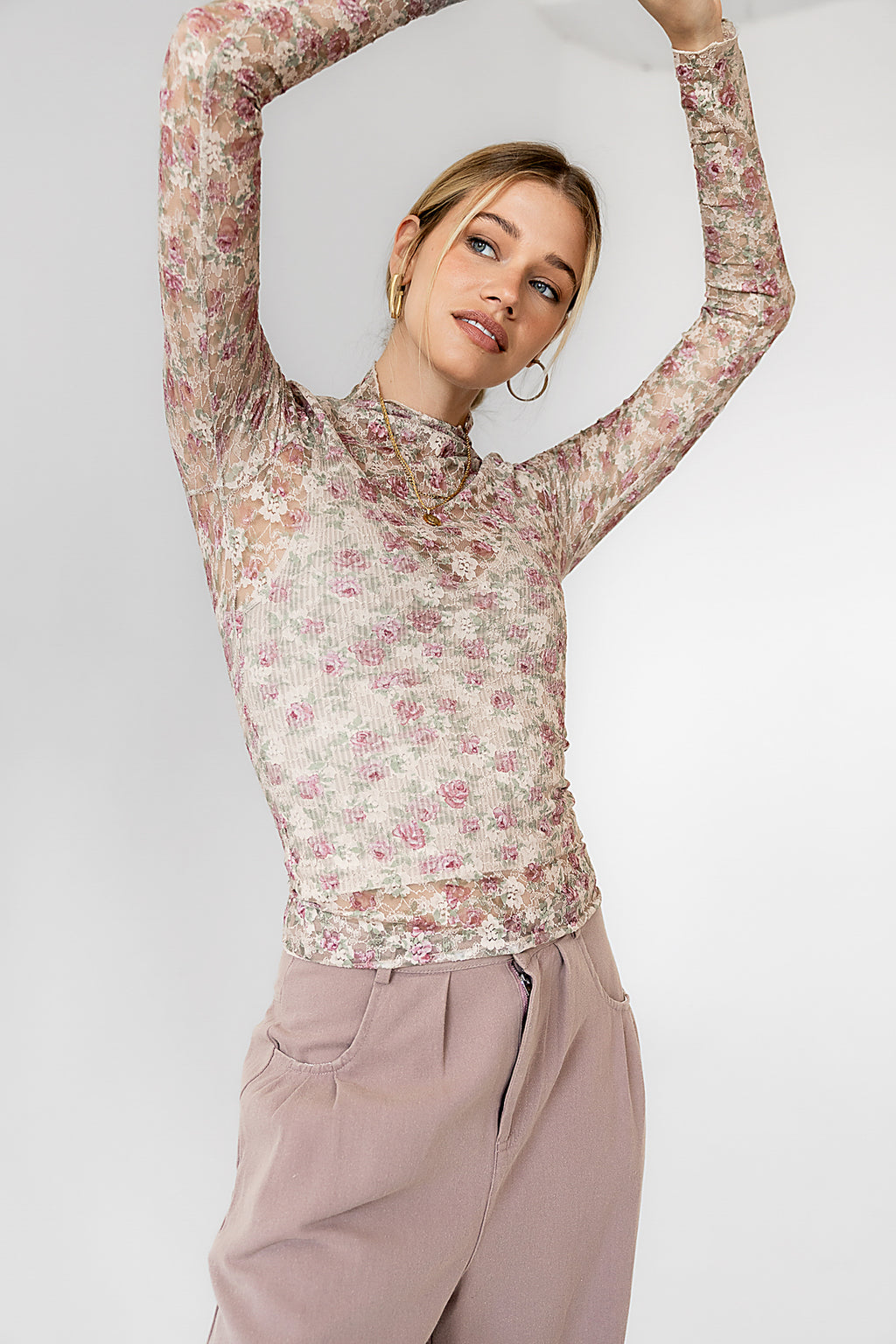  Floral Lace Top
