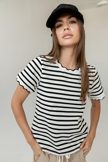 Scalloped Top in Black