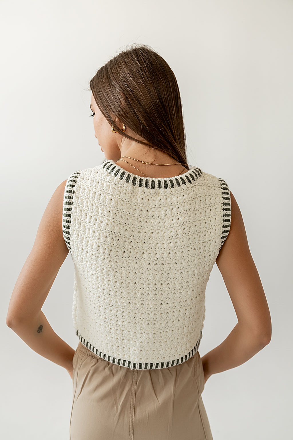 CREAM KNIT TANK TOP