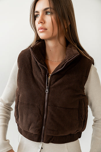  Corduroy Vest in Brown