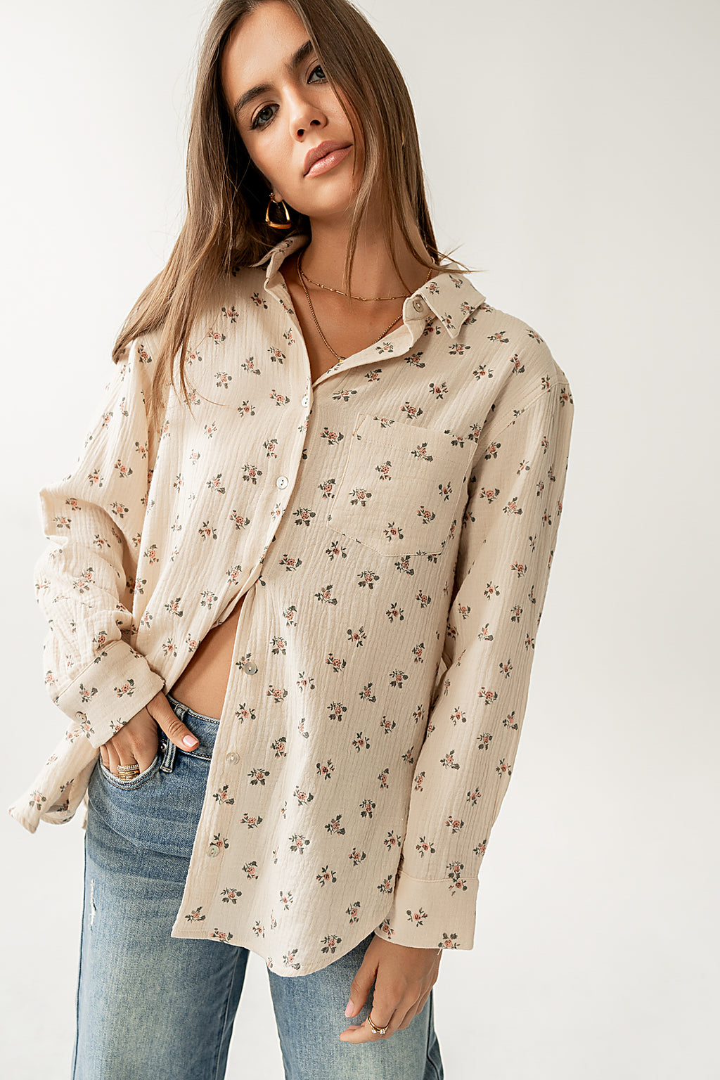 Floral Button Up