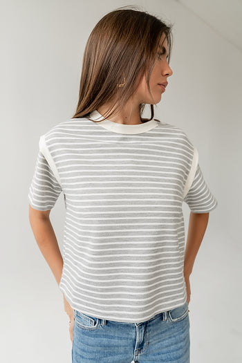Striped T-Shirt in Grey