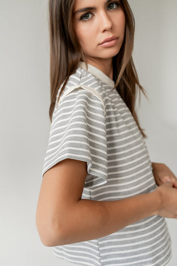 SHORT SLEEVE STRIPED TOP 
