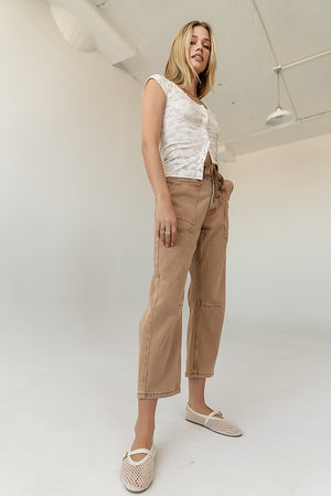 Jocelyn Barrel Jeans in Rust - FINAL SALE