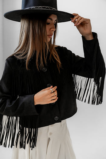 Fringe Jacket in Black