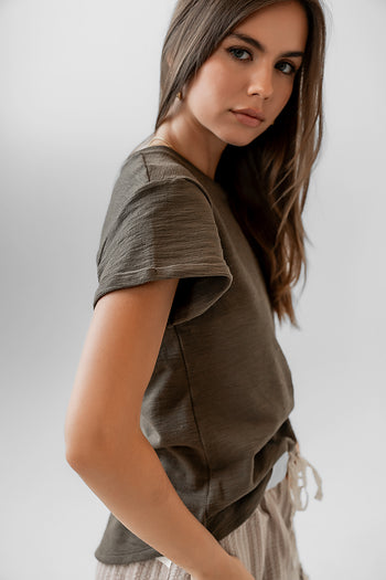 Rolled Sleeve Shirt in Olive