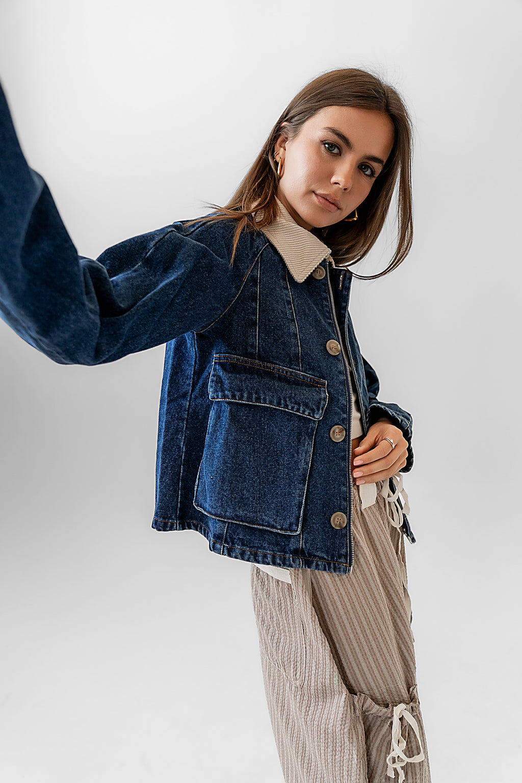 Collared Corduroy Neckline