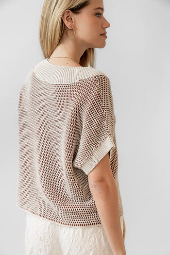 textured knit sweater top
