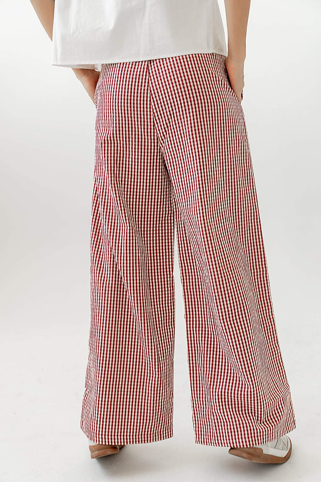 Ada Gingham Wide Leg Pants in Red - FINAL SALE