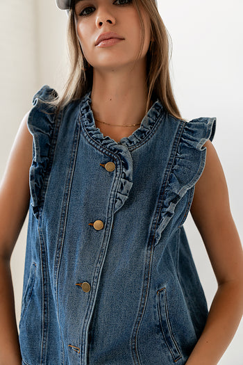 Round Ruffle Neckline