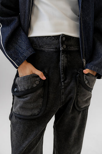 washed joggers with front pockets