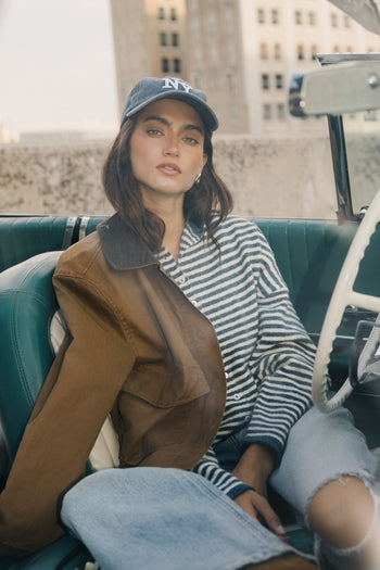 Contrast Jacket in Brown