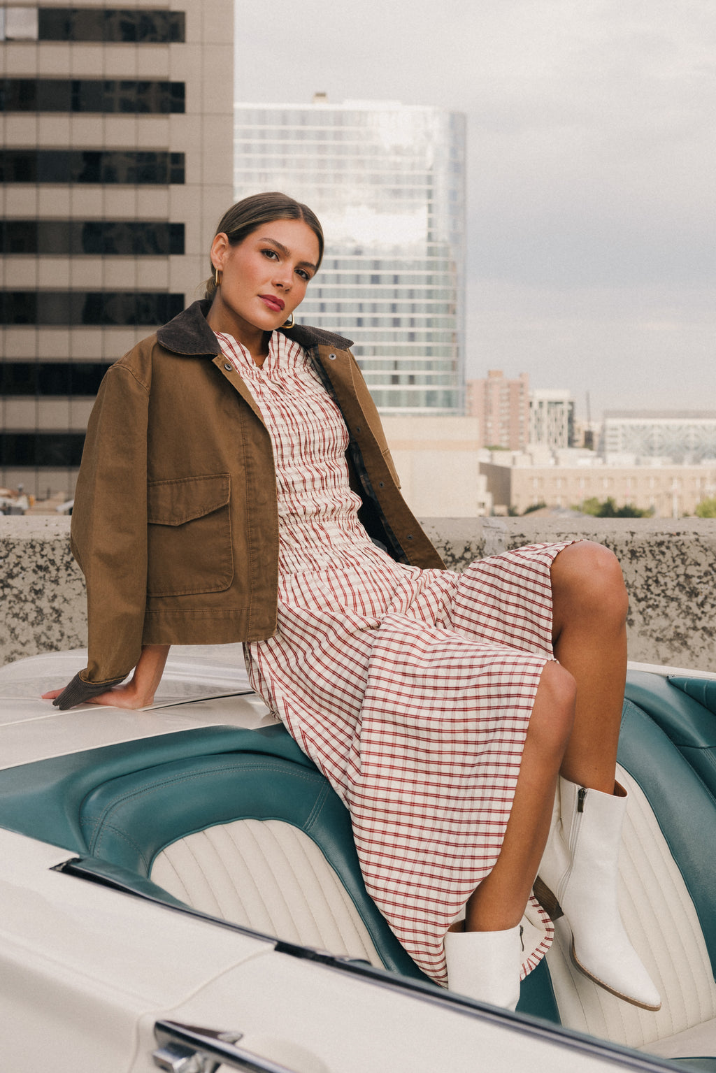 Erin Smocked Maxi Dress in Red