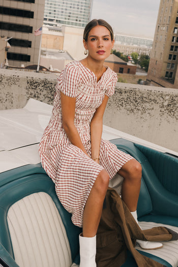 Erin Smocked Maxi Dress in Red