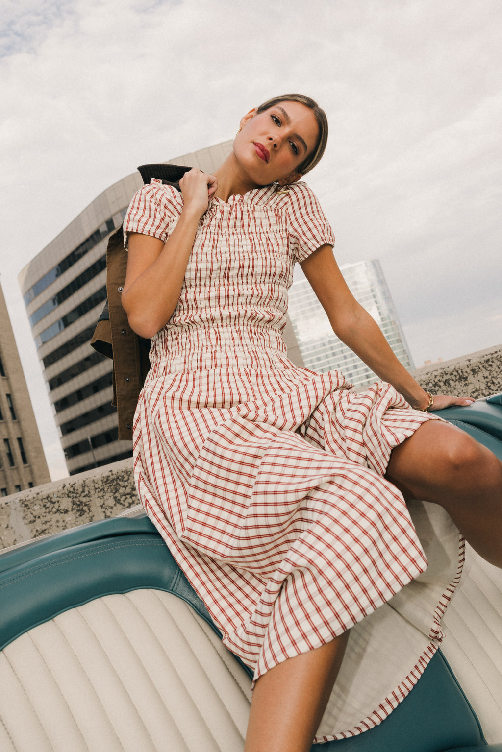Erin Smocked Maxi Dress in Red