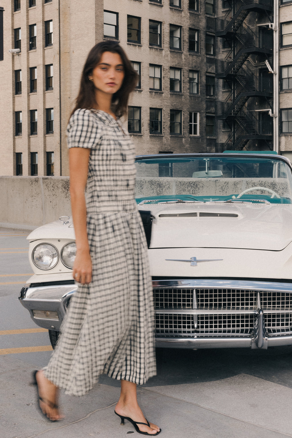 Erin Smocked Maxi Dress in Navy