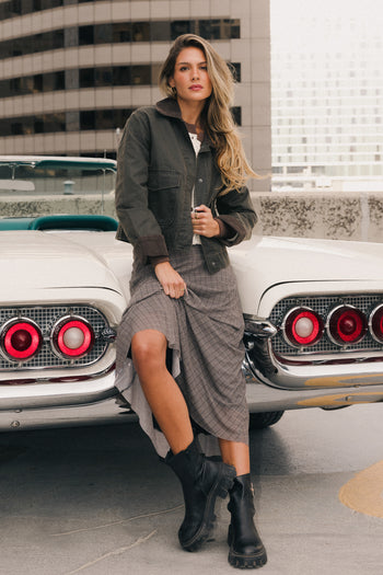 Contrast Jacket in Olive