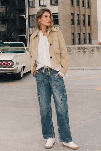 long sleeve suede jacket 