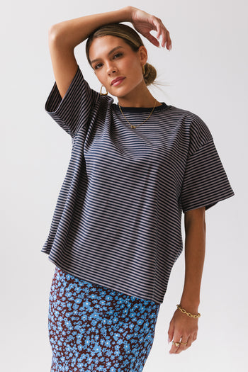 Salem Knit Top in Navy - FINAL SALE