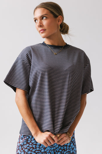 Salem Knit Top in Navy - FINAL SALE