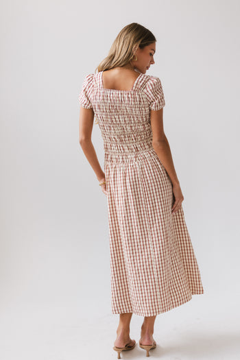 Erin Smocked Maxi Dress in Red