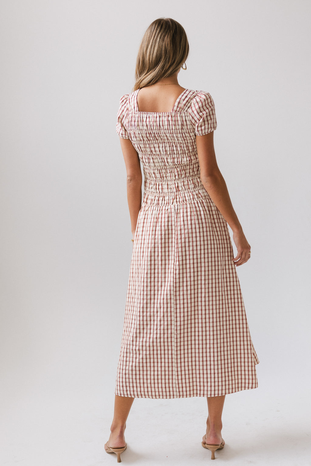 Erin Smocked Maxi Dress in Red