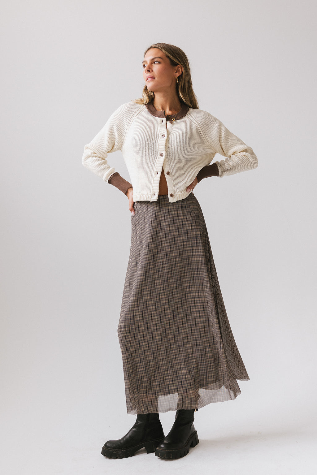 Nellie Plaid Maxi Skirt