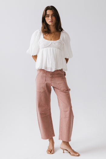 MAUVE BARREL JEANS