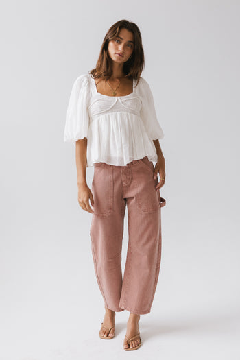 Scottie Barrel Jeans in Mauve