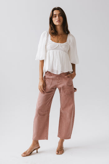 Scottie Barrel Jeans in Mauve