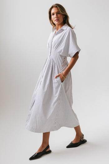 Collins Striped Maxi Dress in White