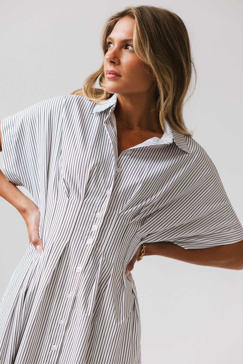 Collins Striped Maxi Dress in White