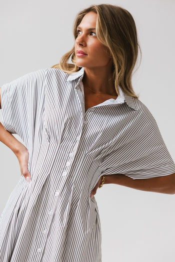 Collins Striped Maxi Dress in White