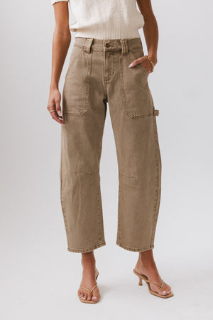 Scottie Barrel Jeans in Tan - FINAL SALE