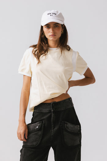 Contrast Top in Yellow