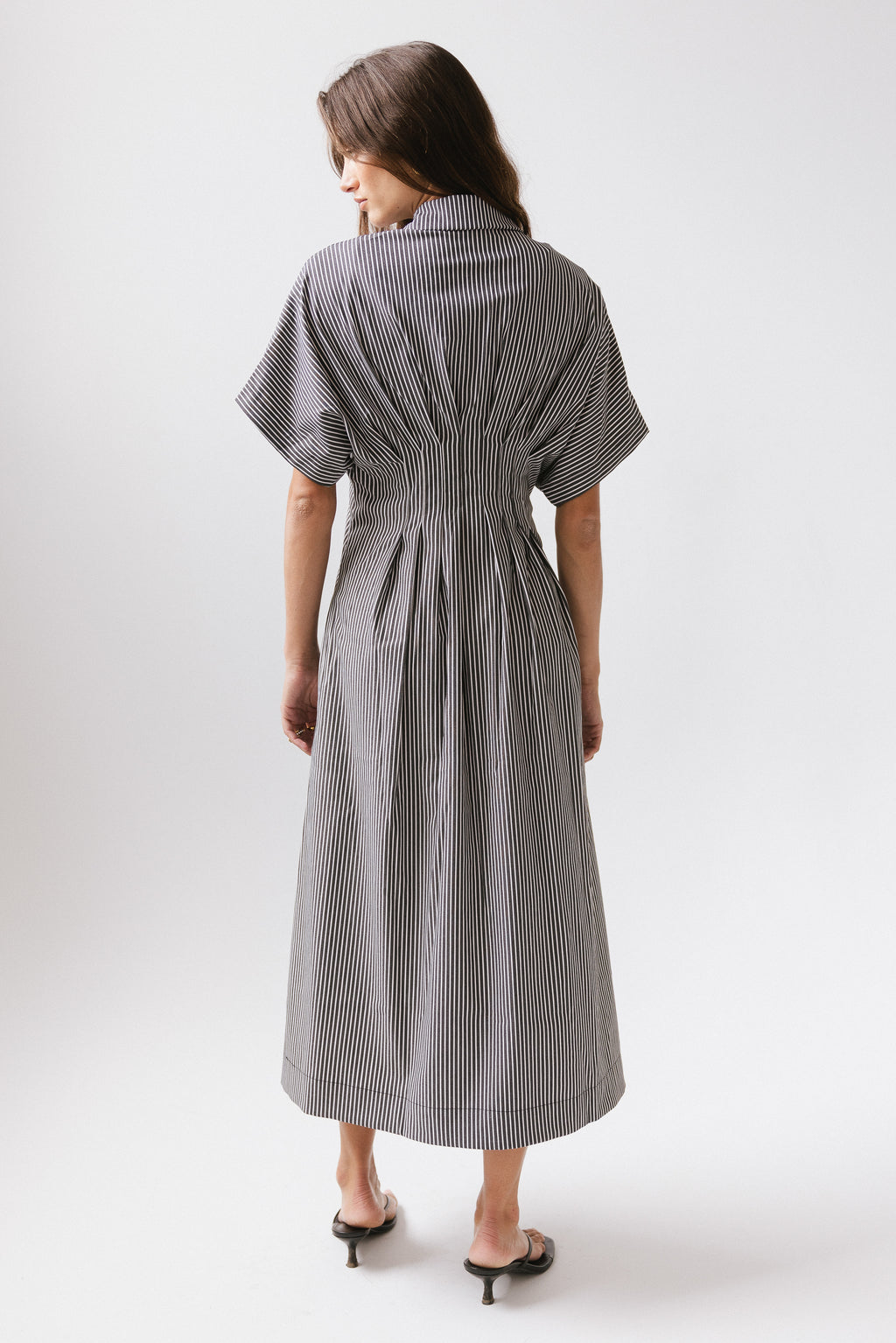 chinese dress ladies Collins Striped Maxi Dress in Grey