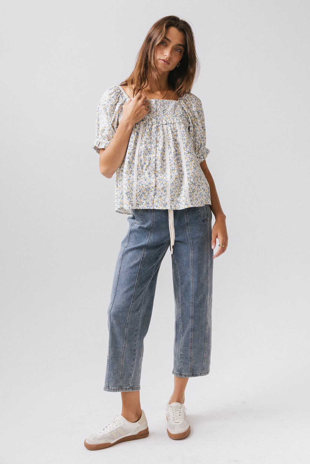 Khai Cropped Pants in Denim - FINAL SALE