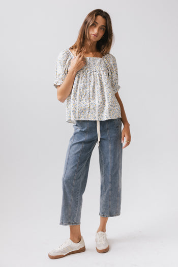 Khai Cropped Pants in Denim - FINAL SALE