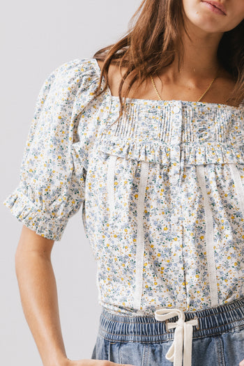 baby florals in blue and yellow