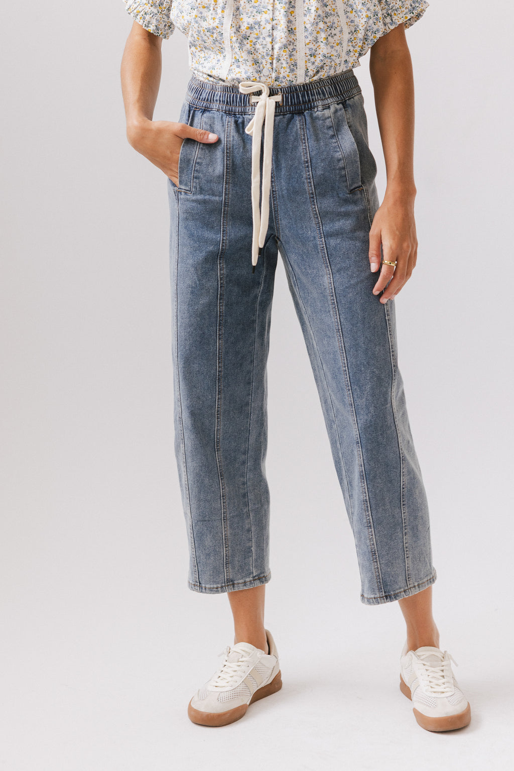 Khai Cropped Pants in Denim - FINAL SALE