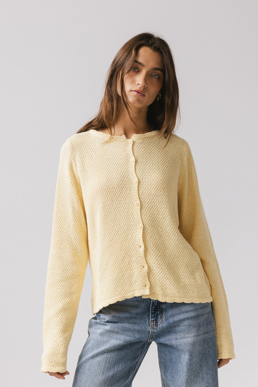 Knit Cardigan in Yellow