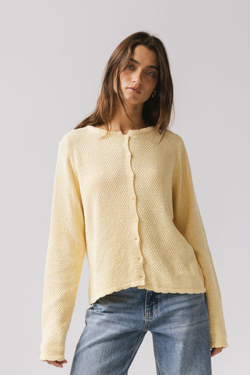 Knit Cardigan in Yellow