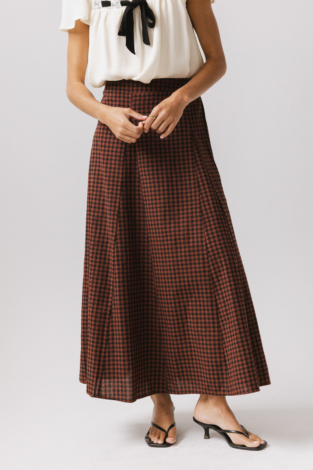 Pleated Maxi Length Skirt