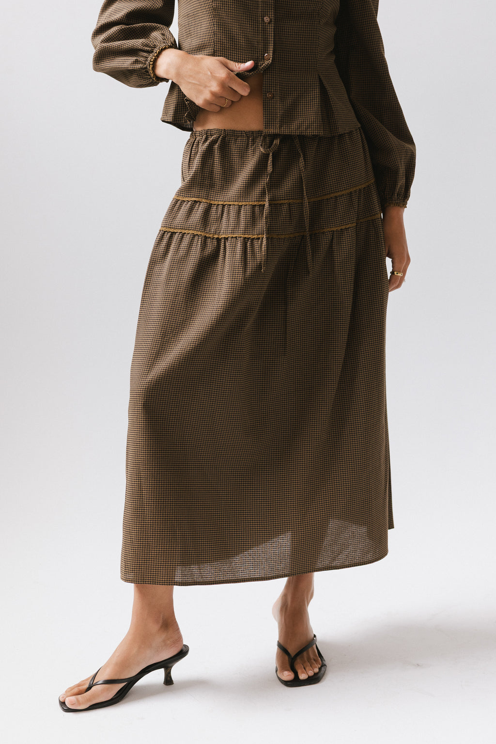 Gingham Midi Skirt