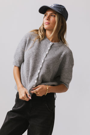 Leah Knit Cardigan in Heather Grey - FINAL SALE