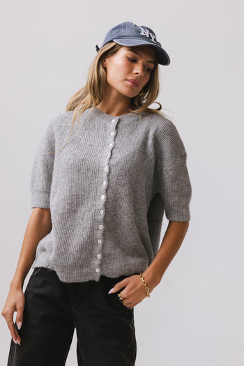 Leah Knit Cardigan in Heather Grey - FINAL SALE