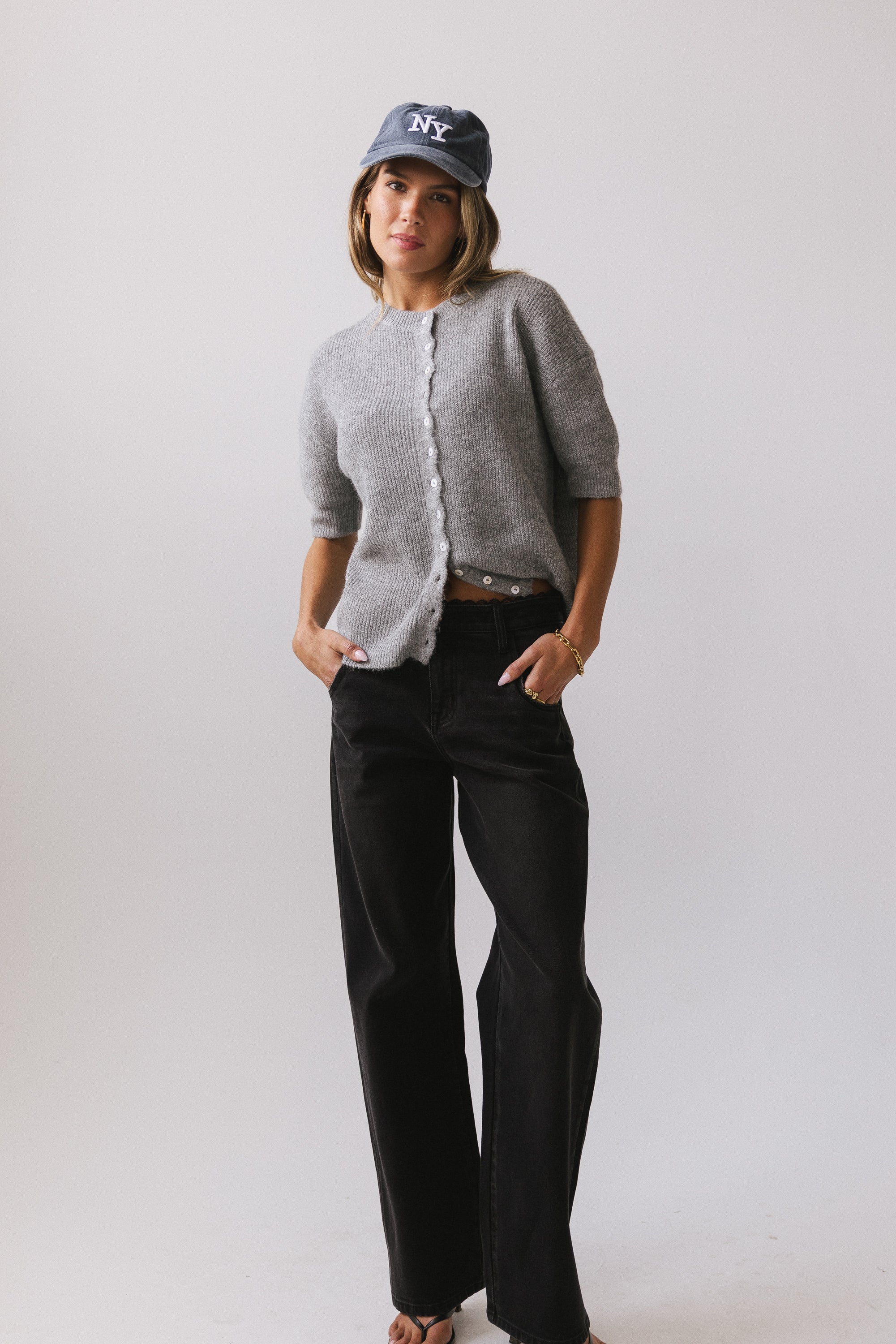 Leah Knit Cardigan in Heather Grey - FINAL SALE