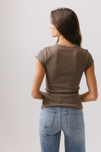 Vestia Button Up Tee in Army Green