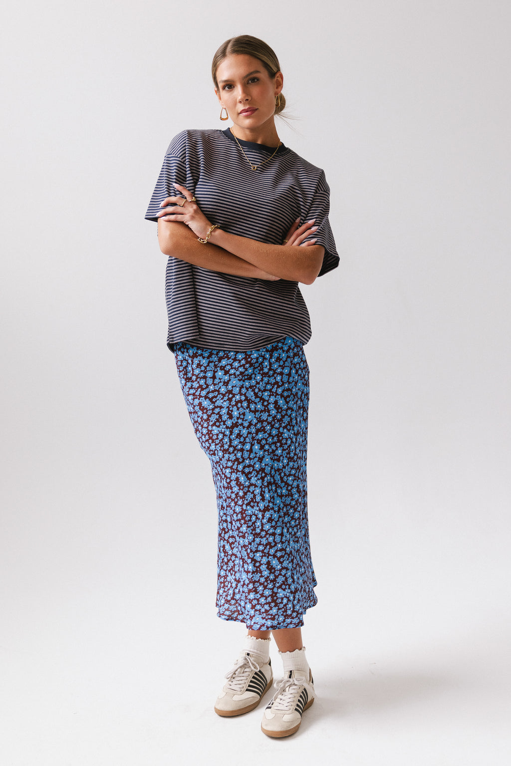 bright blue floral print